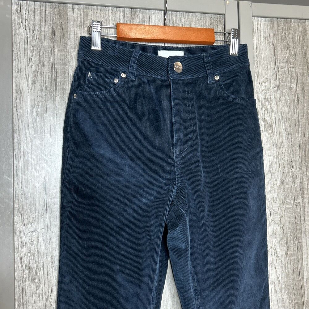 ALIGNE Corduroy Pants Size 25 Slim Flare Navy Cord - Picture 2 of 10